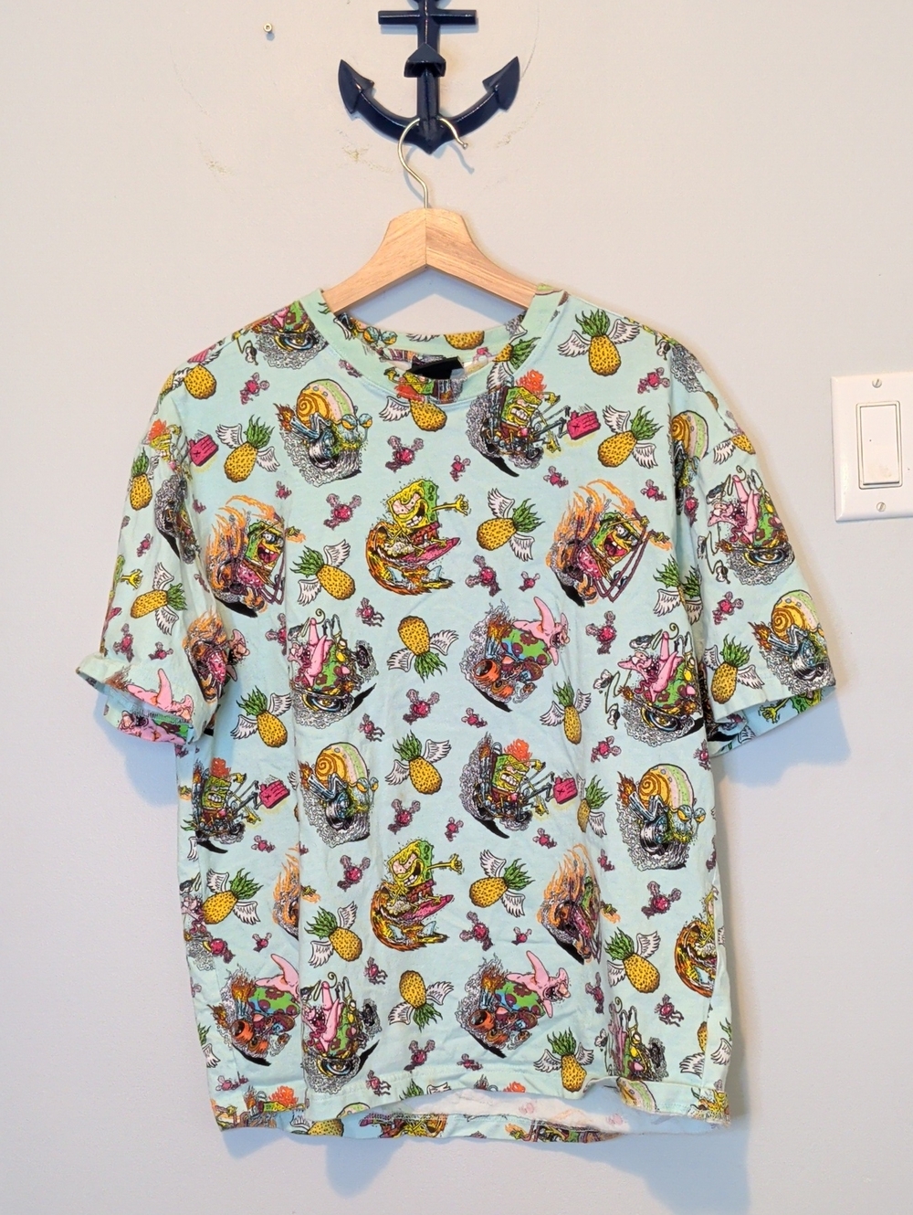 H&M Mint Sponge Bob Graphic Short Sleeve Tee